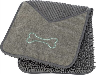 Trixie microvezel handdoek met insteekzakken grijs